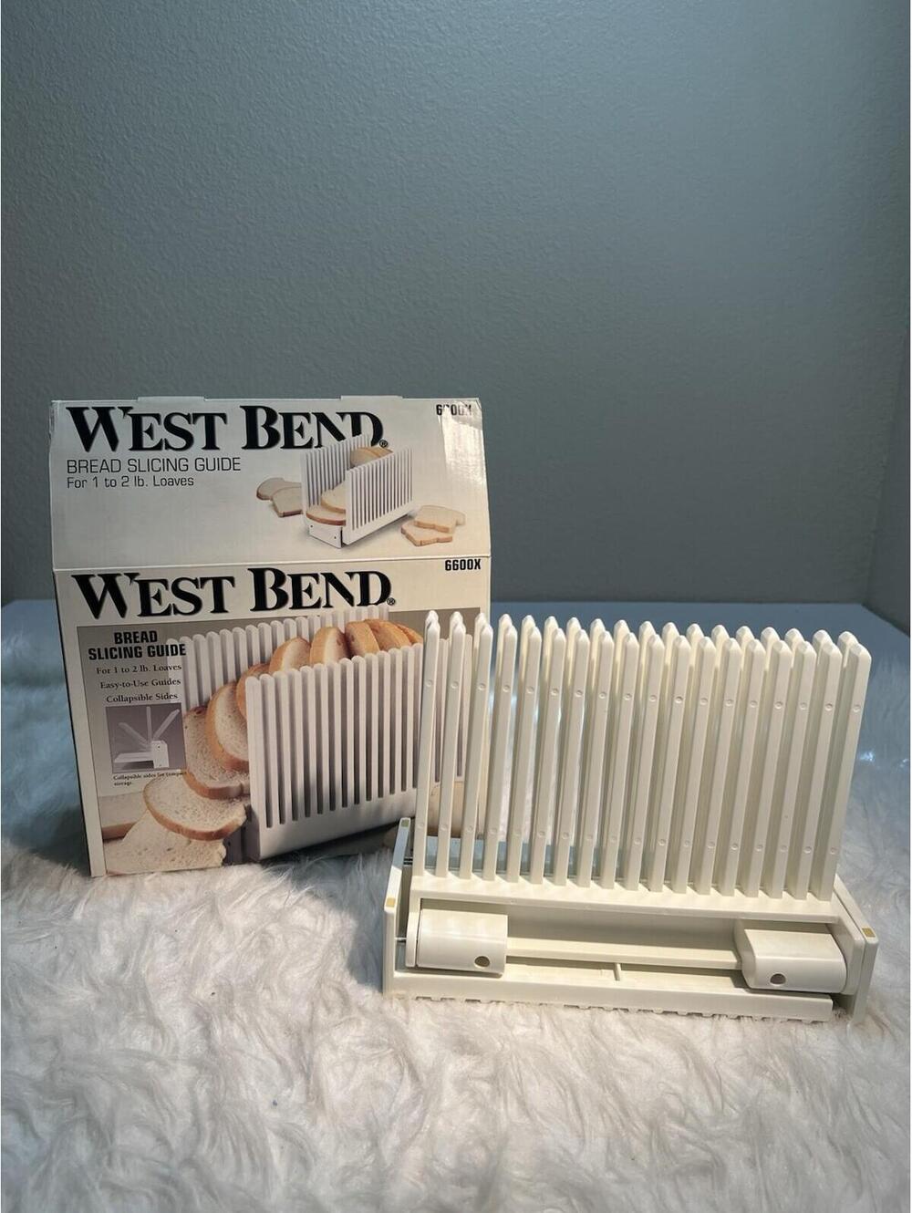 West Bend Bread Slicing Guide Collapsible Sides 1-2 lb Loaves 6600X